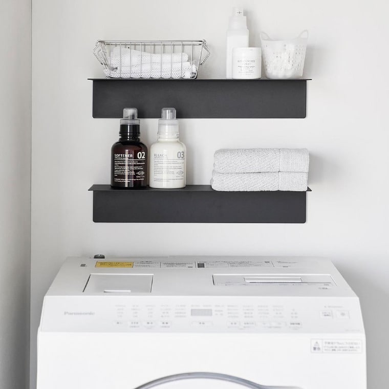 （土・日発送可） マグネットが付くウォールラックW50 タワー 石こうボード壁対応 山崎実業 公式 tower 1929 1930 ホワイト ブラック / 幅50cm ウォールシェルフ 送料無料