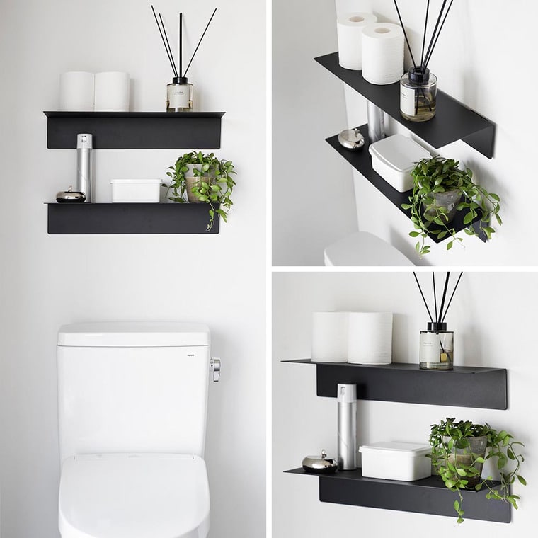 （土・日発送可） マグネットが付くウォールラックW50 タワー 石こうボード壁対応 山崎実業 公式 tower 1929 1930 ホワイト ブラック / 幅50cm ウォールシェルフ 送料無料