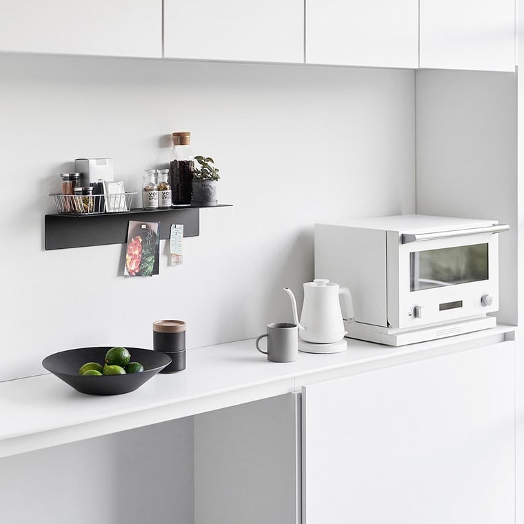 （土・日発送可） マグネットが付くウォールラックW50 タワー 石こうボード壁対応 山崎実業 公式 tower 1929 1930 ホワイト ブラック / 幅50cm ウォールシェルフ 送料無料