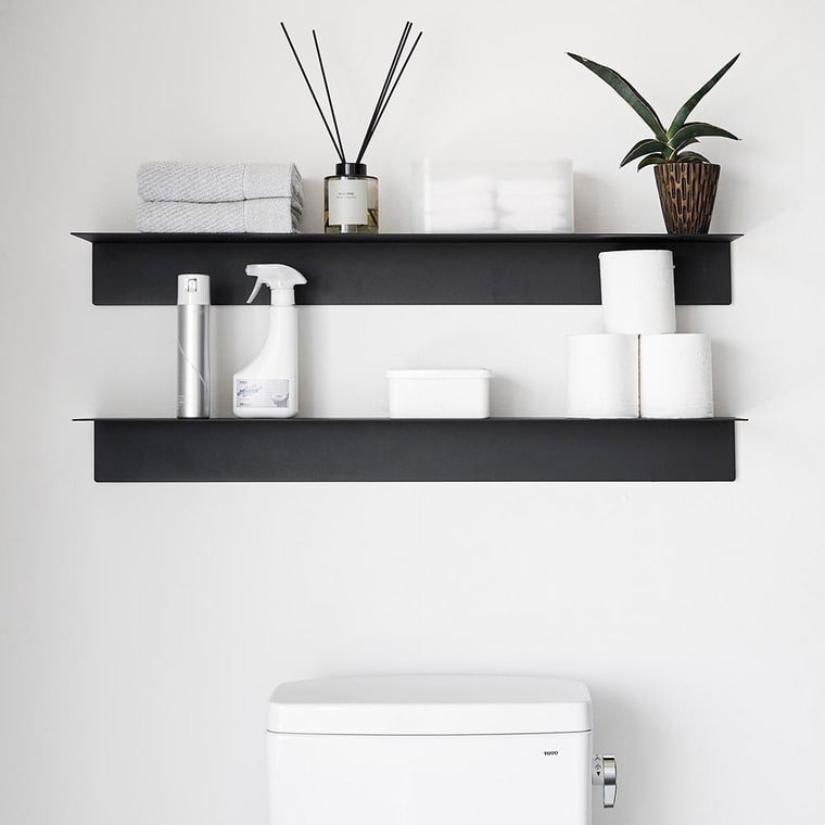 マグネットが付くウォールラックW90 タワー 石こうボード壁対応 山崎実業 公式 tower 1931 1932 ホワイト ブラック / 幅90cm ウォールシェルフ 送料無料