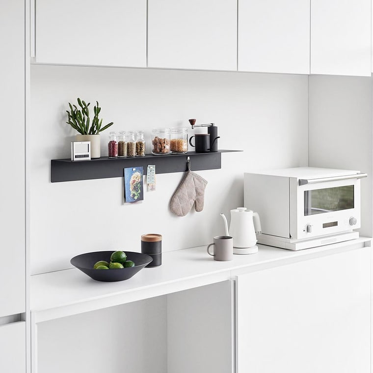 マグネットが付くウォールラックW90 タワー 石こうボード壁対応 山崎実業 公式 tower 1931 1932 ホワイト ブラック / 幅90cm ウォールシェルフ 送料無料