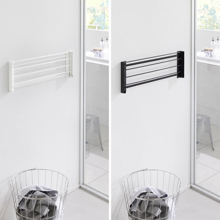 ウォール折り畳みバスタオルラック タワー 石こうボード壁対応 山崎実業 公式 tower 1941 1942 ホワイト ブラック / 送料無料