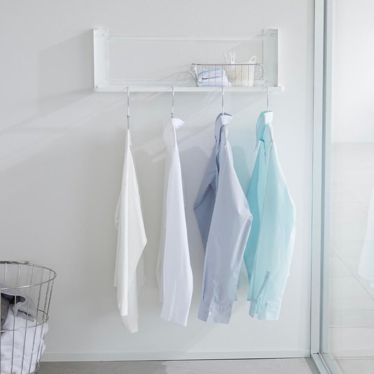 ウォール折り畳みバスタオルラック タワー 石こうボード壁対応 山崎実業 公式 tower 1941 1942 ホワイト ブラック / 送料無料