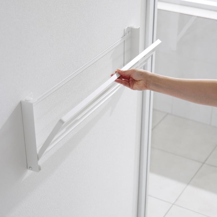 ウォール折り畳みバスタオルラック タワー 石こうボード壁対応 山崎実業 公式 tower 1941 1942 ホワイト ブラック / 送料無料