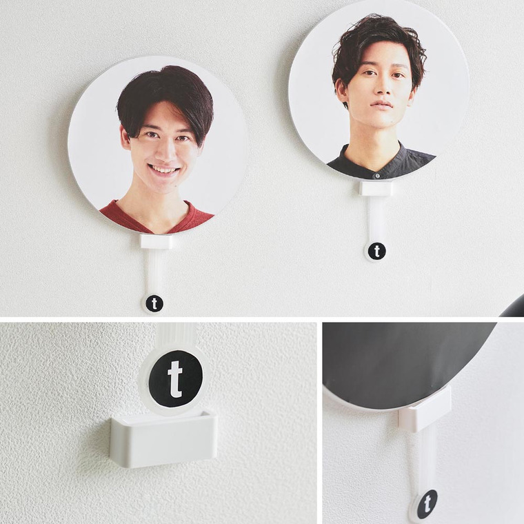 山崎実業 tower ウォール推し活うちわホルダー タワー 石こうボード壁対応