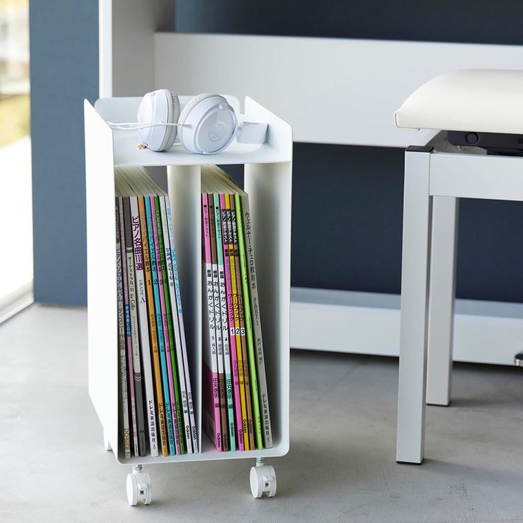 ピアノ下楽譜収納ワゴン タワー 山崎実業 公式 tower 1959 1960 ホワイト ブラック / キャスター付き 送料無料