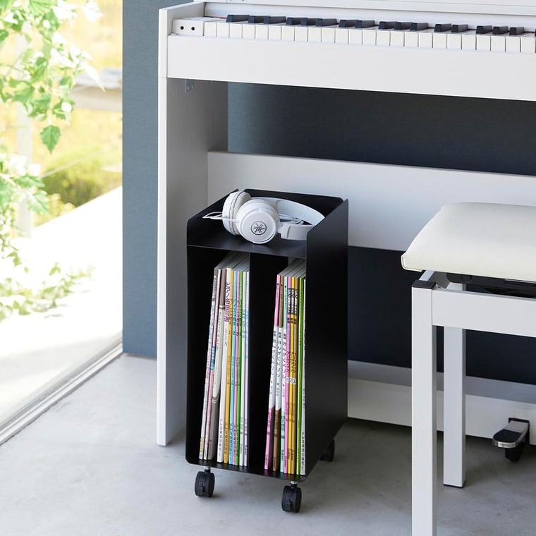 ピアノ下楽譜収納ワゴン タワー 山崎実業 公式 tower 1959 1960 ホワイト ブラック / キャスター付き 送料無料