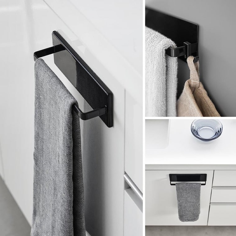 （土・日発送可） フィルムフックキッチンタオルハンガー タワー 山崎実業 公式 tower キッチン 用品 2161 2162 ホワイト ブラック