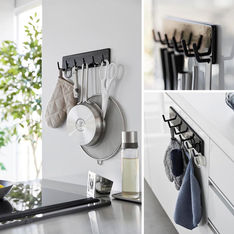 フィルムフックキッチンツールフック タワー 6連 山崎実業 公式 tower 2175 2176 ホワイト ブラック