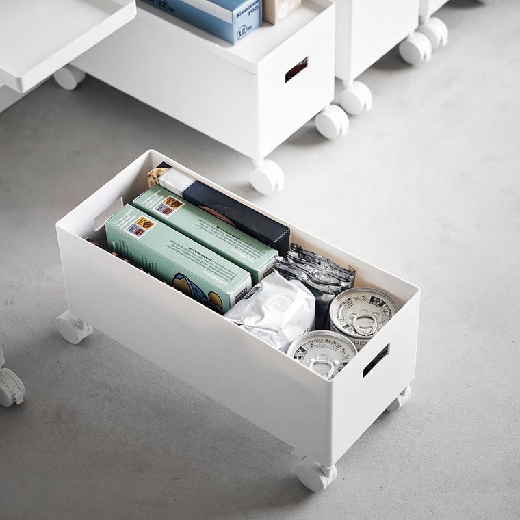 (土・日発送可) 蓋付き収納ボックスワゴン タワー S 山崎実業 公式 tower 収納 4554 4555 ホワイト ブラック / 6L 収納ボックス 送料無料