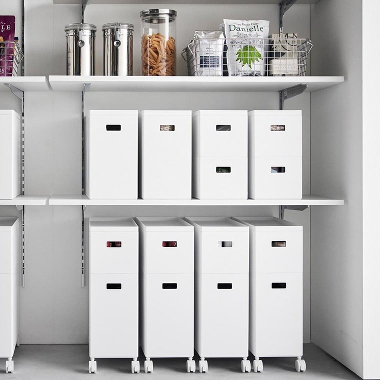 (土・日発送可) 蓋付き収納ボックスワゴン タワー S 山崎実業 公式 tower 収納 4554 4555 ホワイト ブラック / 6L 収納ボックス 送料無料