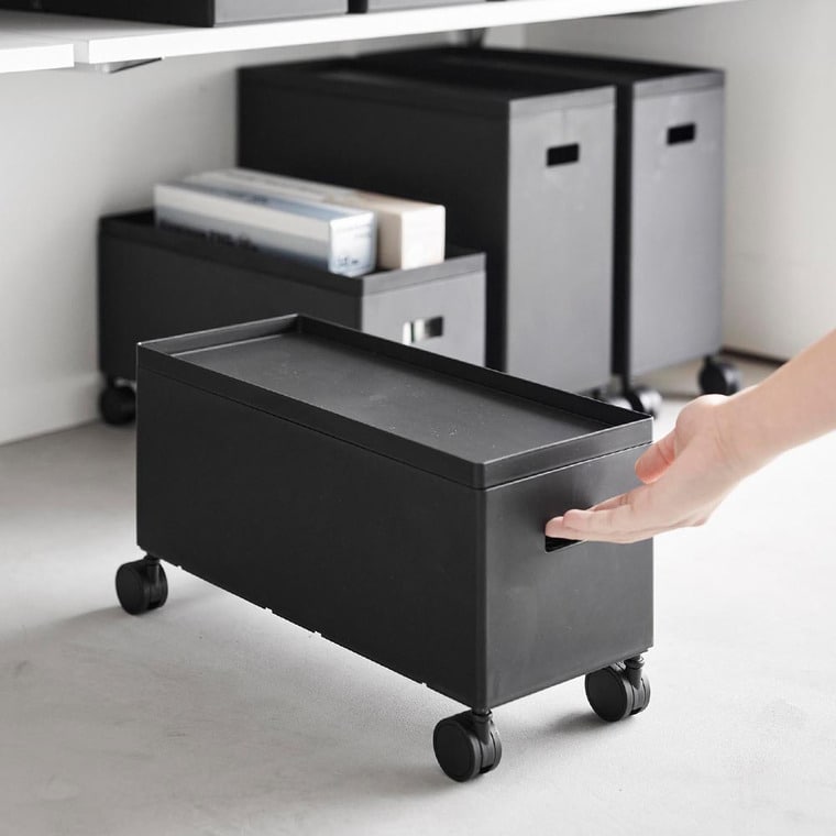 (土・日発送可) 蓋付き収納ボックスワゴン タワー S 山崎実業 公式 tower 収納 4554 4555 ホワイト ブラック / 6L 収納ボックス 送料無料