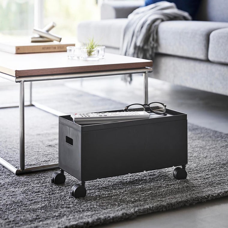 (土・日発送可) 蓋付き収納ボックスワゴン タワー S 山崎実業 公式 tower 収納 4554 4555 ホワイト ブラック / 6L 収納ボックス 送料無料