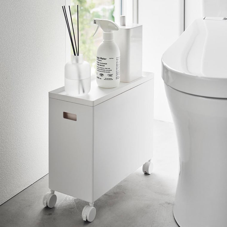 （土・日発送可） 蓋付き収納ボックスワゴン タワー L 山崎実業 公式 tower 収納 4556 4557 ホワイト ブラック / 12L 収納ボックス 送料無料