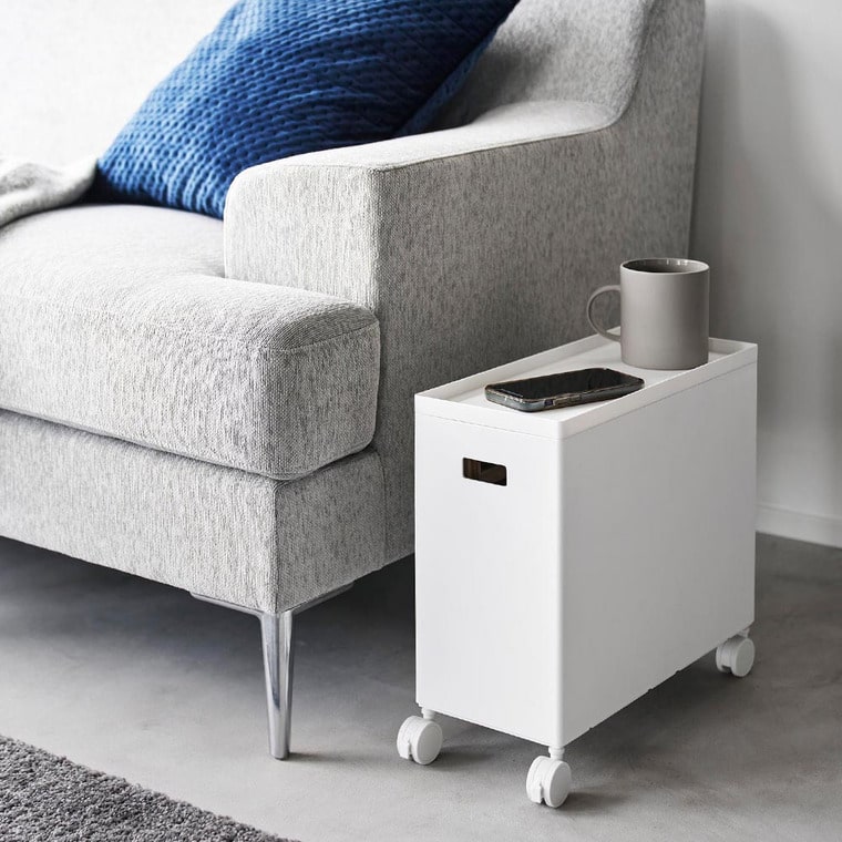 （土・日発送可） 蓋付き収納ボックスワゴン タワー L 山崎実業 公式 tower 収納 4556 4557 ホワイト ブラック / 12L 収納ボックス 送料無料