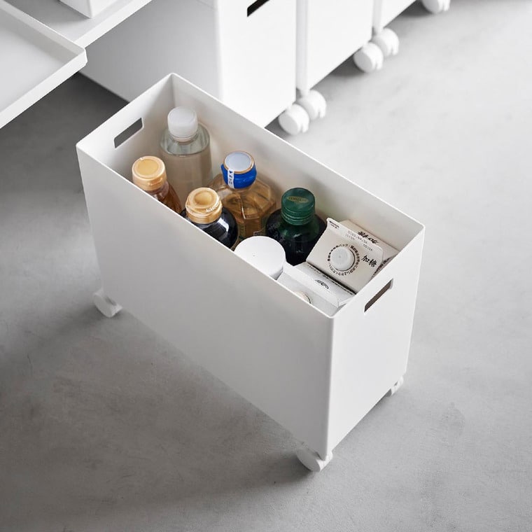 （土・日発送可） 蓋付き収納ボックスワゴン タワー L 山崎実業 公式 tower 収納 4556 4557 ホワイト ブラック / 12L 収納ボックス 送料無料