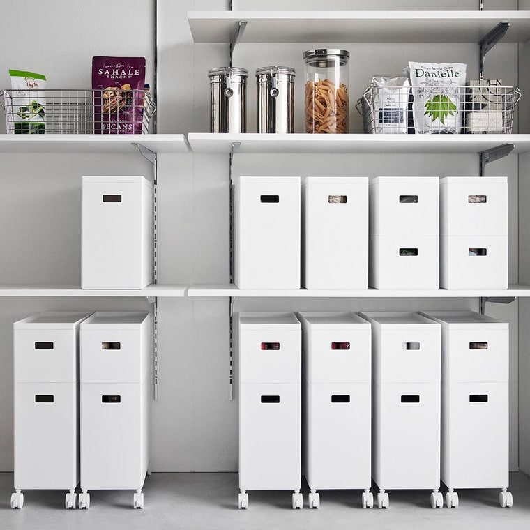 （土・日発送可） 蓋付き収納ボックスワゴン タワー L 山崎実業 公式 tower 収納 4556 4557 ホワイト ブラック / 12L 収納ボックス 送料無料