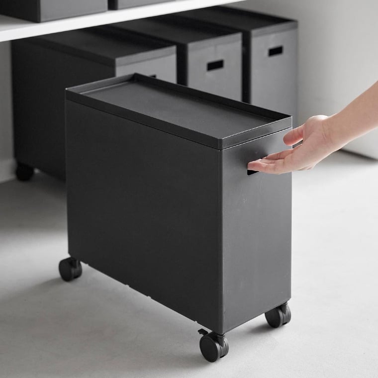 （土・日発送可） 蓋付き収納ボックスワゴン タワー L 山崎実業 公式 tower 収納 4556 4557 ホワイト ブラック / 12L 収納ボックス 送料無料