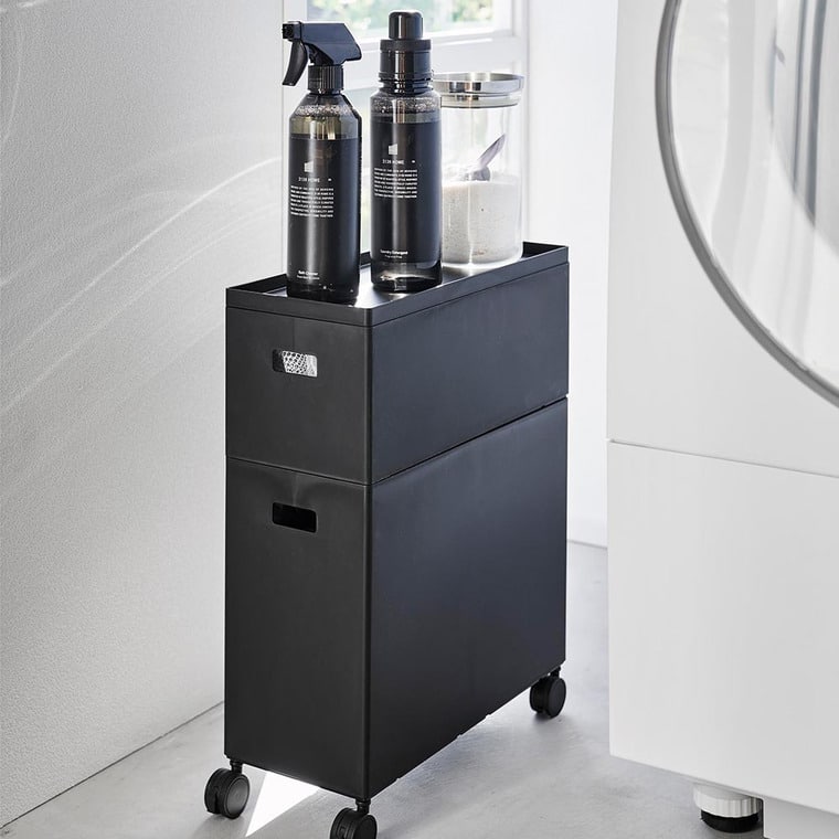 （土・日発送可） 蓋付き収納ボックスワゴン タワー L 山崎実業 公式 tower 収納 4556 4557 ホワイト ブラック / 12L 収納ボックス 送料無料