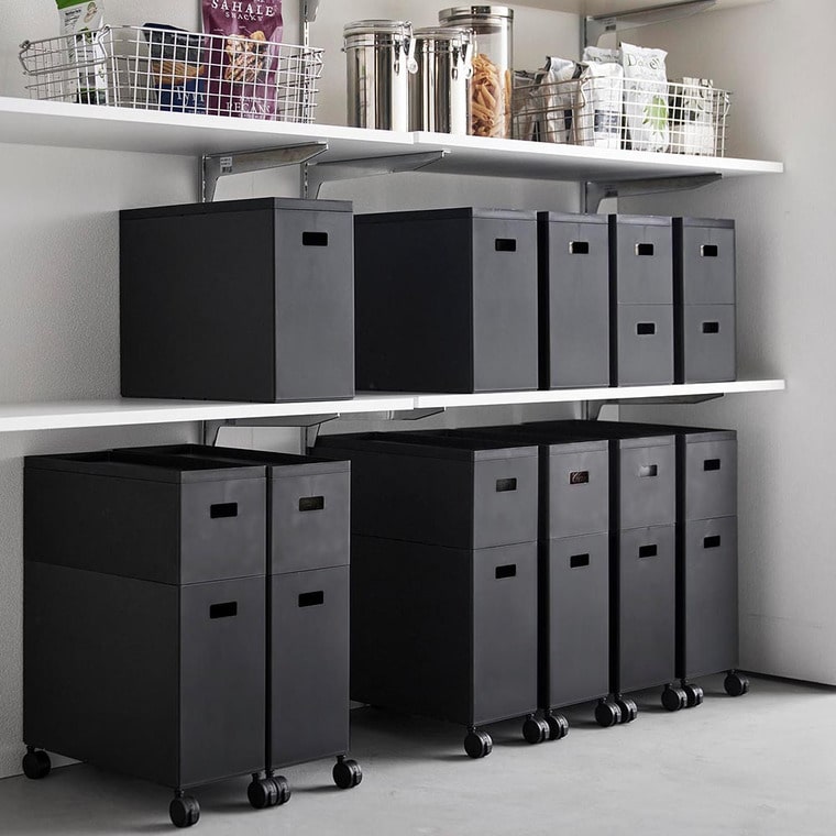 蓋付き収納ボックスワゴン用追加ボックス タワー S 山崎実業 公式 tower 収納 1967 1968 ホワイト ブラック / 6L 収納ボックス