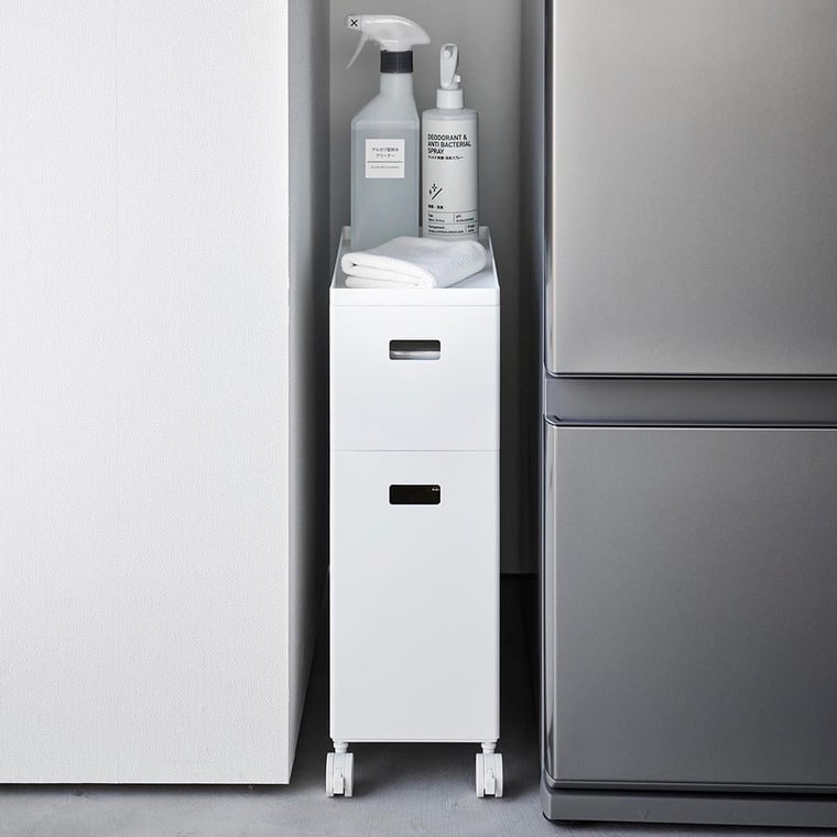 蓋付き収納ボックスワゴン用追加ボックス タワー S 山崎実業 公式 tower 収納 1967 1968 ホワイト ブラック / 6L 収納ボックス