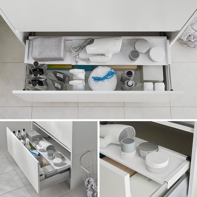 （土・日発送可） 伸縮キッチン引き出し中ラック タワー 山崎実業 公式 tower 収納 1729 1730 ホワイト ブラック / シンク下 伸縮ラック 送料無料