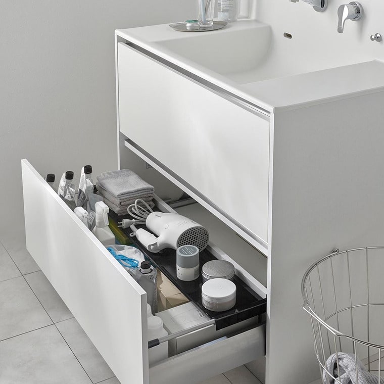 （土・日発送可） 伸縮キッチン引き出し中ラック タワー ワイド 山崎実業 公式 tower 収納 1731 1732 ホワイト ブラック / シンク下 伸縮ラック 送料無料