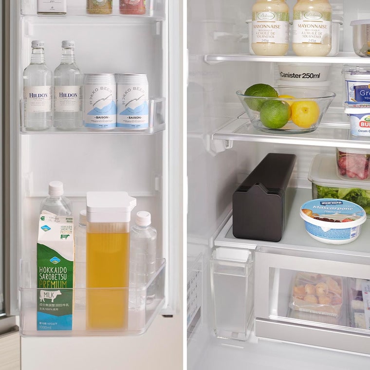 （土・日発送可） 倒して置ける冷水筒 タワー ティーバッグ入れ付き 山崎実業 公式 tower 1749 1750 ホワイト ブラック / 冷蔵庫内 収納 1.2L 送料無料