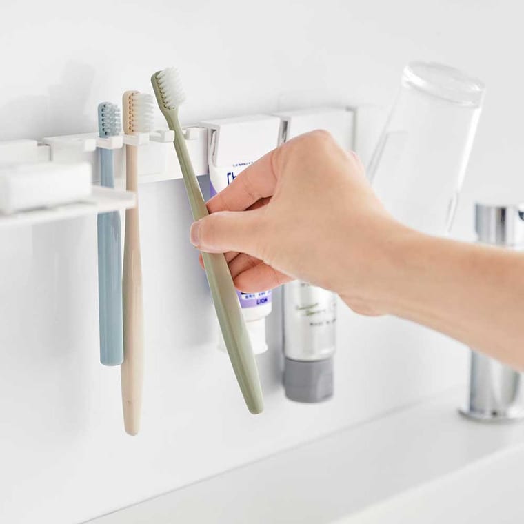 （土・日発送可） フィルムフック歯ブラシ&歯磨き用品収納セット タワー 山崎実業 公式 tower 1879 1880 ホワイト ブラック / 送料無料