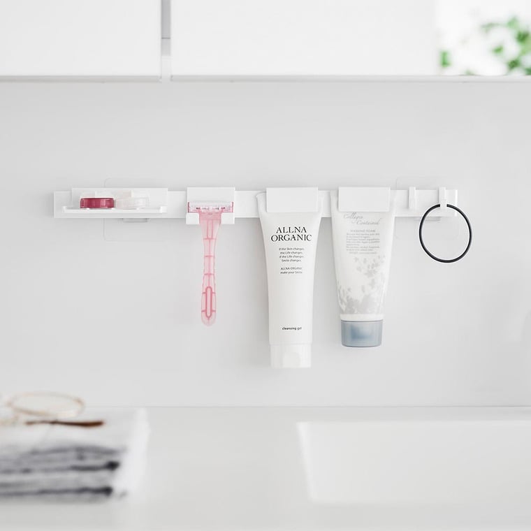 （土・日発送可） フィルムフック洗顔用品収納セット タワー 山崎実業 公式 tower 1883 1884 ホワイト ブラック