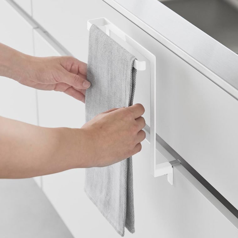 （土・日発送可） キッチンシンク下収納扉タオルハンガー タワー H15 山崎実業 公式 tower 1590 1591 ホワイト ブラック