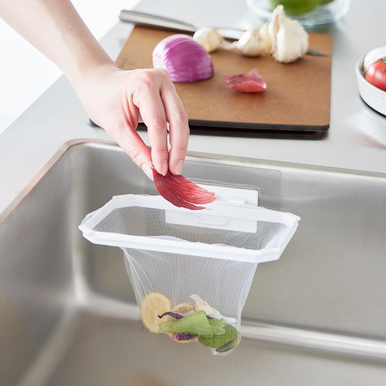(土・日発送可) フィルムフック折りたためる水切りネットホルダー タワー 山崎実業 公式 tower キッチン 1566 1567 ホワイト ブラック