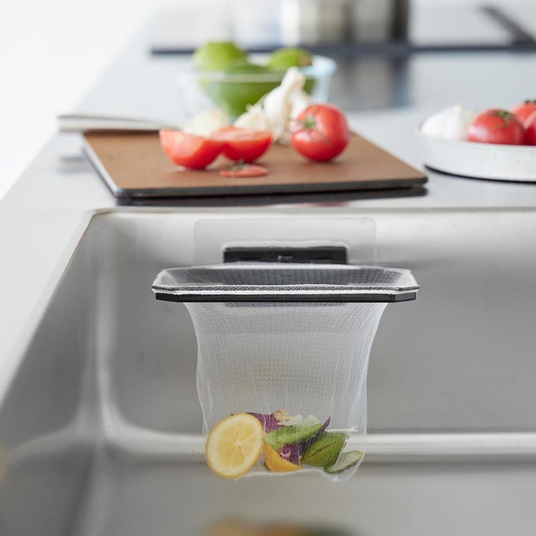(土・日発送可) フィルムフック折りたためる水切りネットホルダー タワー 山崎実業 公式 tower キッチン 1566 1567 ホワイト ブラック
