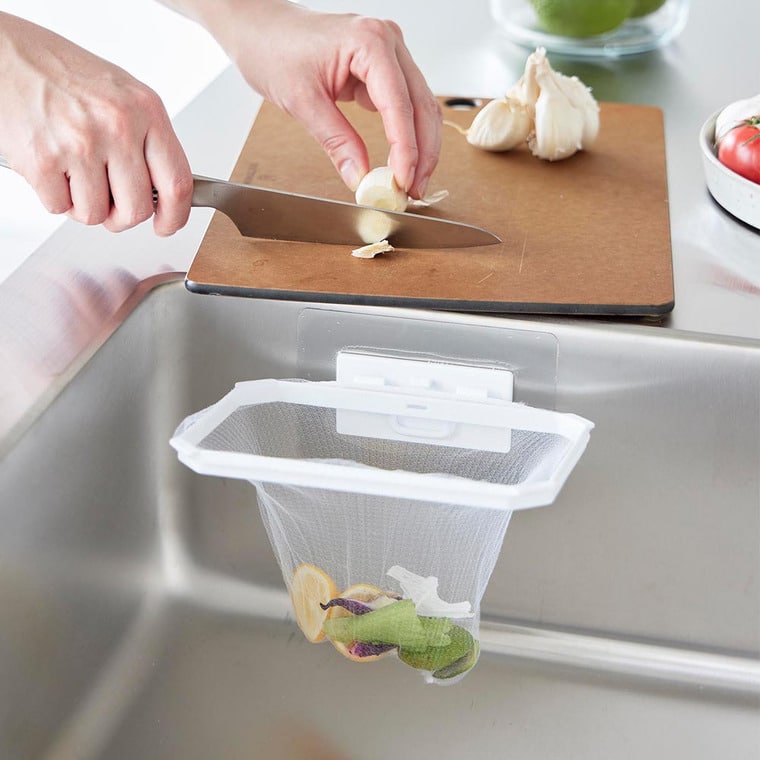 (土・日発送可) フィルムフック折りたためる水切りネットホルダー タワー 山崎実業 公式 tower キッチン 1566 1567 ホワイト ブラック