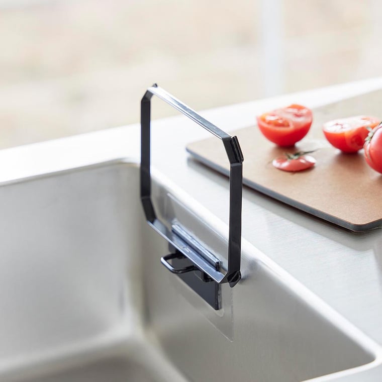 (土・日発送可) フィルムフック折りたためる水切りネットホルダー タワー 山崎実業 公式 tower キッチン 1566 1567 ホワイト ブラック