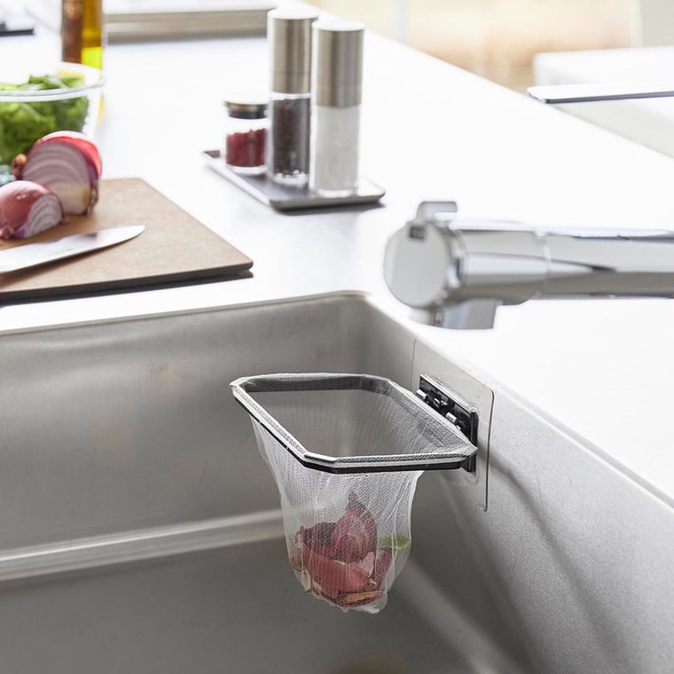 (土・日発送可) フィルムフック折りたためる水切りネットホルダー タワー 山崎実業 公式 tower キッチン 1566 1567 ホワイト ブラック