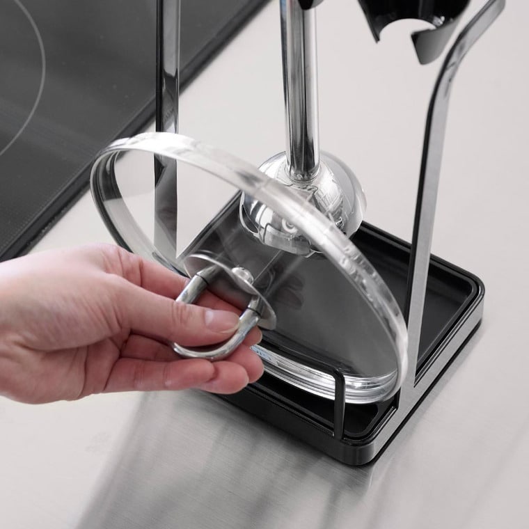 （土・日発送可） トレー付き鍋蓋&ハンドブレンダースタンド タワー 山崎実業 公式 キッチン tower 1614 1615 ホワイト ブラック