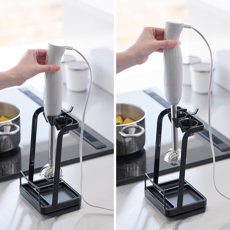 （土・日発送可） トレー付き鍋蓋&ハンドブレンダースタンド タワー 山崎実業 公式 キッチン tower 1614 1615 ホワイト ブラック