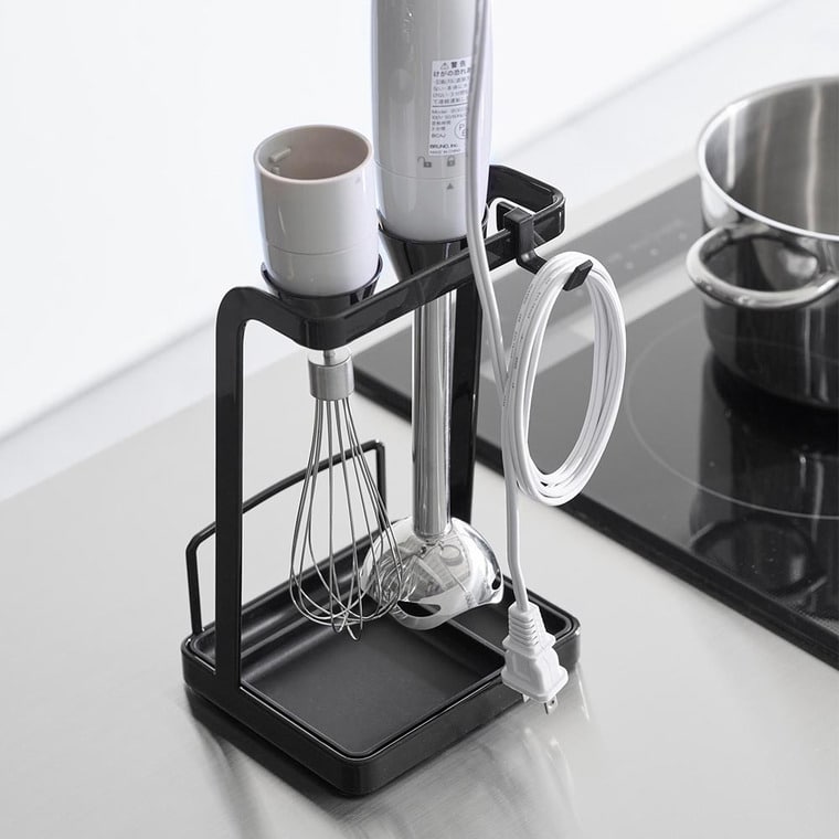 （土・日発送可） トレー付き鍋蓋&ハンドブレンダースタンド タワー 山崎実業 公式 キッチン tower 1614 1615 ホワイト ブラック