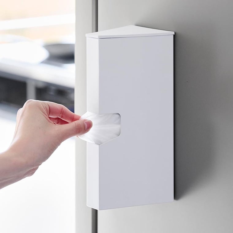 （土・日発送可）マグネットプラスチックバッグケース タワー 山崎実業 公式 tower 1616 1617 ホワイト ブラック / アイラップ収納