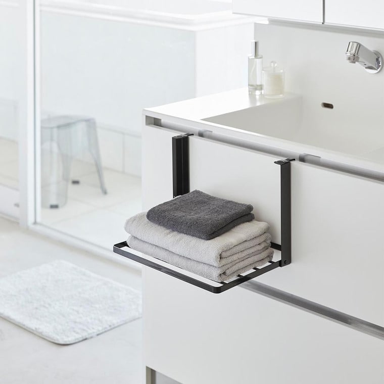 （土・日発送可） 引っ掛け折り畳み棚 タワー 山崎実業 公式 tower 1618 1619 ホワイト ブラック / タオル置き 送料無料