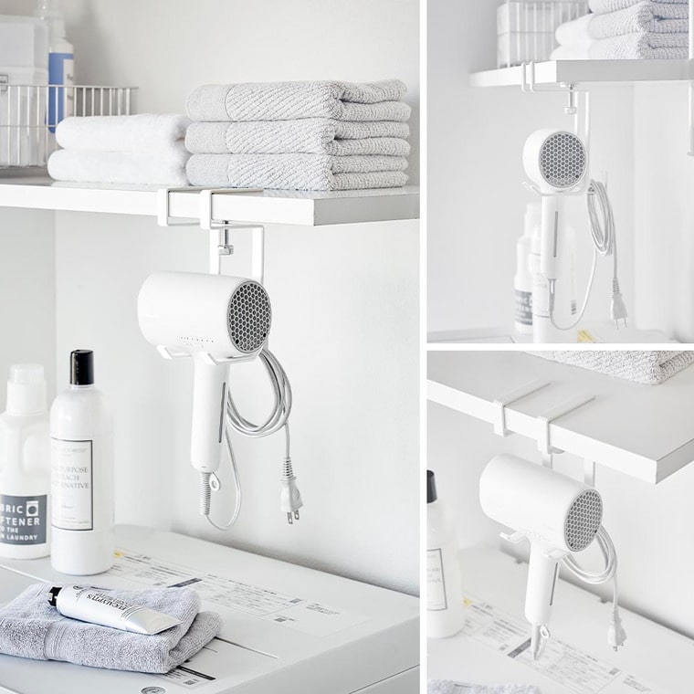 （土・日発送可） 棚下ドライヤーハンガー タワー 山崎実業 公式 tower 1640 1641 ホワイト ブラック / 送料無料