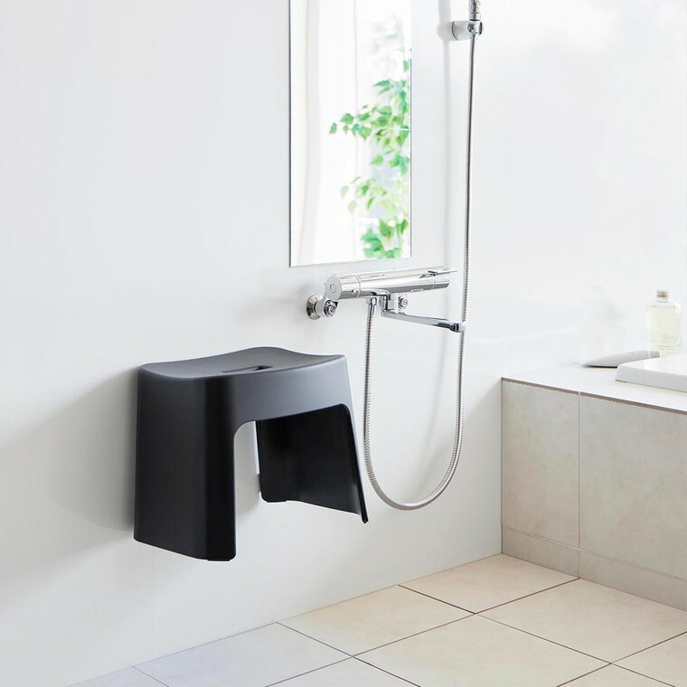 [ 洗いやすいマグネット風呂イス タワー SH26 ] 山崎実業 公式 tower 26cm 1651 1652 白 黒 / バスチェア 風呂 イス 風呂椅子 お風呂 バスルーム マグネット 風呂用椅子 浮かせる収納