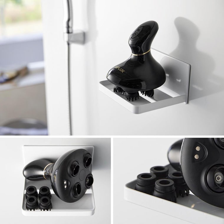 （土・日発送可） マグネットバスルームヘッドマッサージ器収納ラック タワー 山崎実業 公式 tower お風呂 1668 1669 ホワイト ブラック