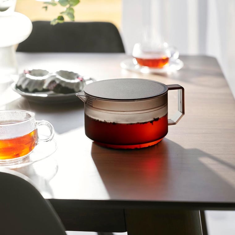 (土・日発送可) ティーポット タワー 山崎実業 公式 tower 1672 1673 ホワイト ブラック / 600ml 耐熱プラスチック クリア 食洗機対応 電子レンジ対応