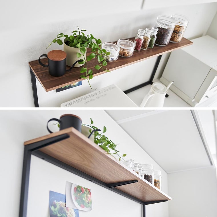 （土・日発送可） キッチンカウンター上棚 タワー 山崎実業 公式 キッチン tower 1692 1693 ホワイト ブラック / 幅90cm レンジ上ラック 送料無料