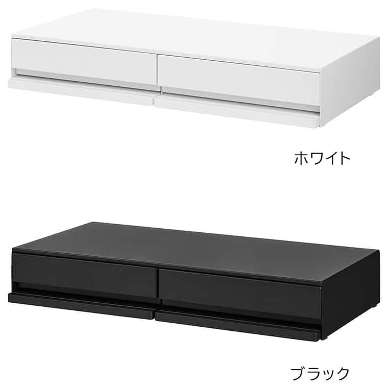 ツーウェイキッチン家電下引き出し&スライドテーブル タワー W80 山崎実業 公式 tower 1697 1698 ホワイト ブラック / 幅80cm 2段 送料無料