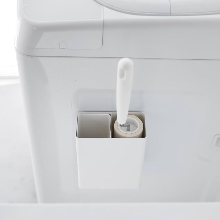 （土・日発送可） マグネット粘着クリーナースタンド収納&ダストボックス タワー 山崎実業 公式 tower 1705 1706 ホワイト ブラック