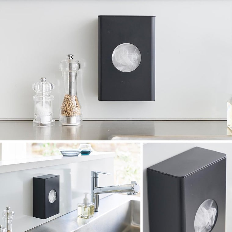 （土・日発送可） マグネット水切りネットホルダー タワー 山崎実業 公式 tower キッチン 1715 1716 ホワイト ブラック