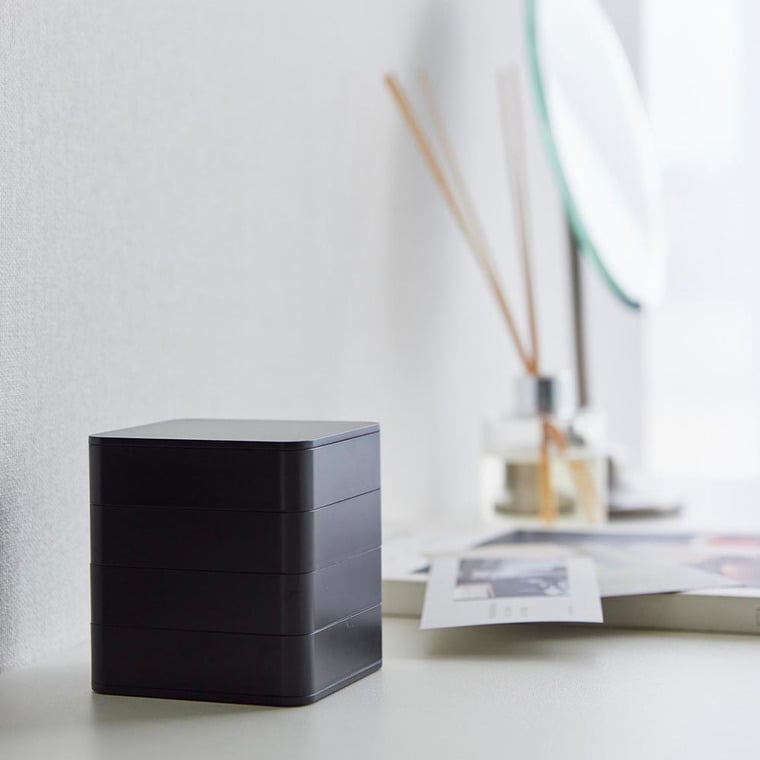 （土・日発送可） アクセサリートレー タワー 4段 スクエア 山崎実業 公式 tower 1753 1754 ホワイト ブラック